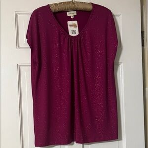 Elegant Magenta Blouse with Sparkle